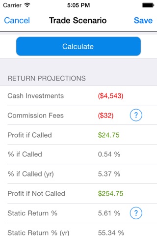 Covered Call Calculator and Planner screenshot 3