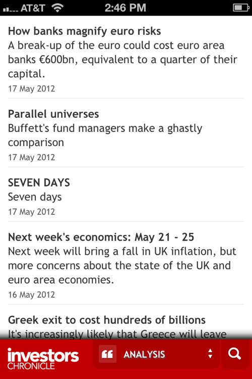 Investors Chronicle iPhone App