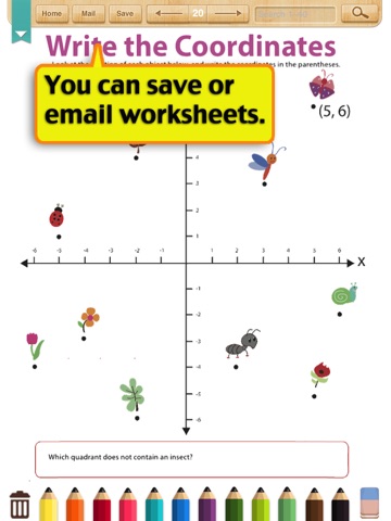 Kids Math-Coordinates Worksheets(Grade 5) screenshot 3