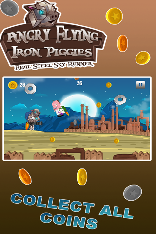 Angry Flying Iron Piggies - Real Steel Sky Runner screenshot 4