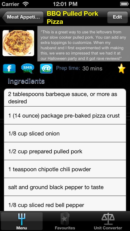 Appetizer Recipes for iPhone, iPad and iPod