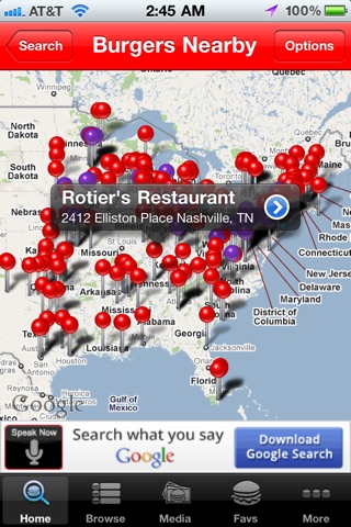 Burger GPS screenshot 2