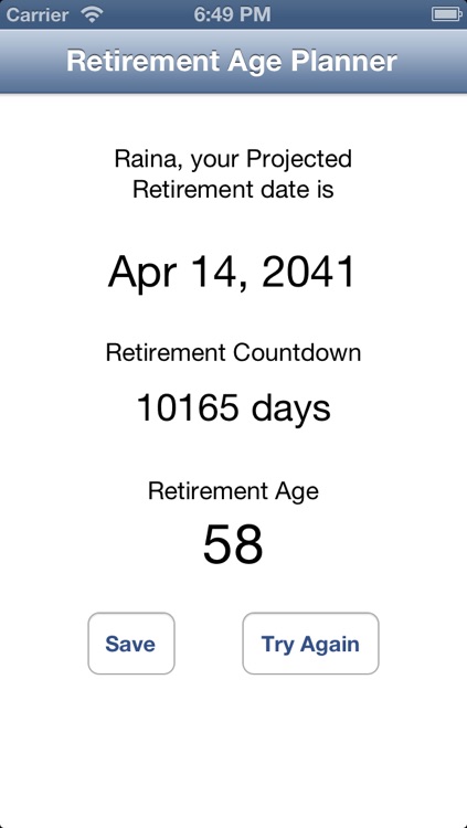 Retirement Age Planner screenshot-4
