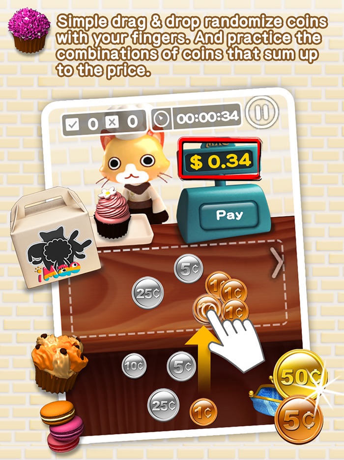 Cupcake Shop - Smart monetary Educational Game for kids