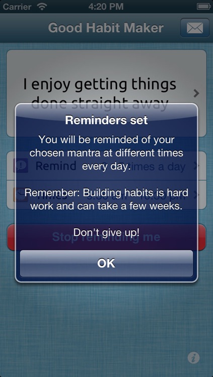 Good Habit Maker - New habits through positive reminders