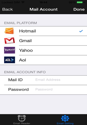 Email Reader Arabic Version : for Hotmail, Gmail, Yahoo y AOL screenshot 2