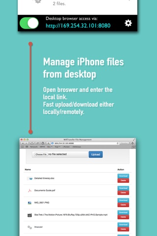 WifiTransfer - wireless file transfer & mobile disk screenshot 2