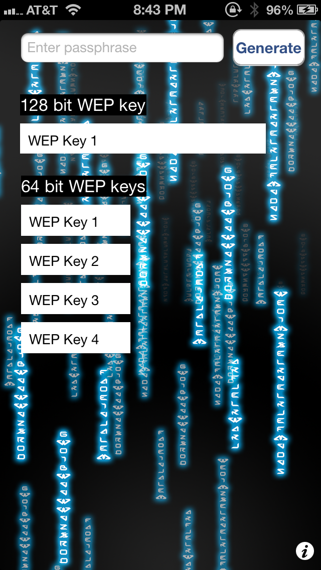 WEP Password Generator for WiFi Passwords Screenshot 2