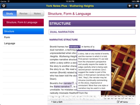 Wuthering Heights York Notes AS and A2 for iPad screenshot 2