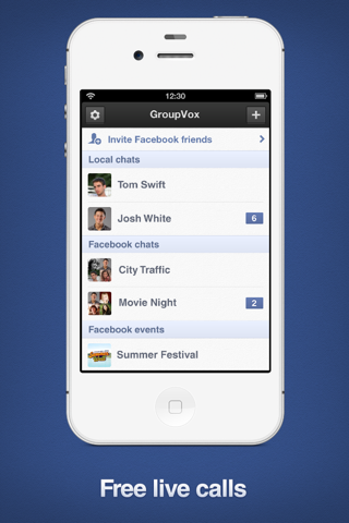 GroupVox - PTT Walkie-Talkie for Facebook screenshot 2