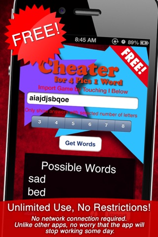 Cheater for 4 Pics 1 Word screenshot 3