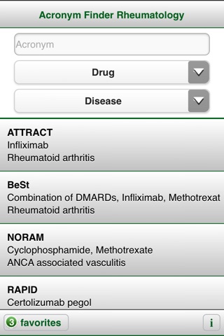 Acronym Finder Rheumatology Lite screenshot 2