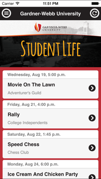 How to cancel & delete Gardner-Webb Events from iphone & ipad 2