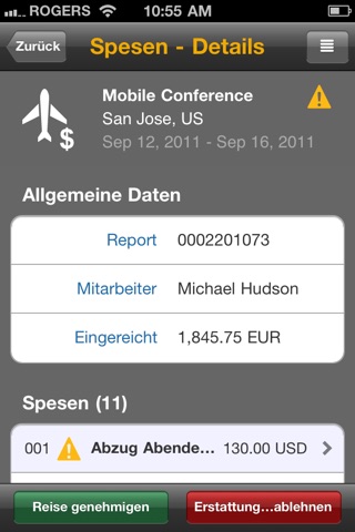 SAP Travel Expense Approval screenshot 2