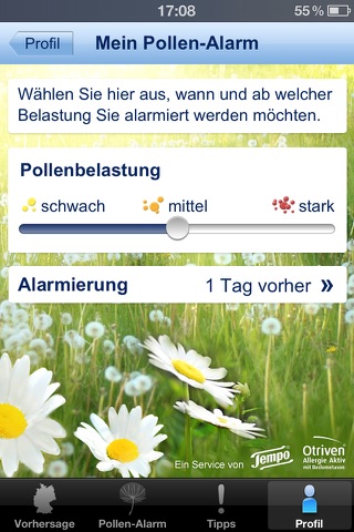 Pollenwarner von Tempo und Otriven screenshot 4