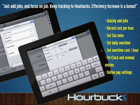 Hourbucks HD - Hours Tracker, Timesheet and Timetracker screenshot 2