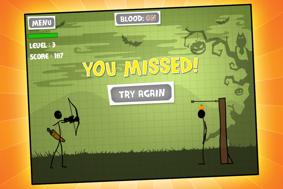 Stickman Pumpkin Shooting Showdown Bow and Arrow Free: Halloween Edition screenshot 2