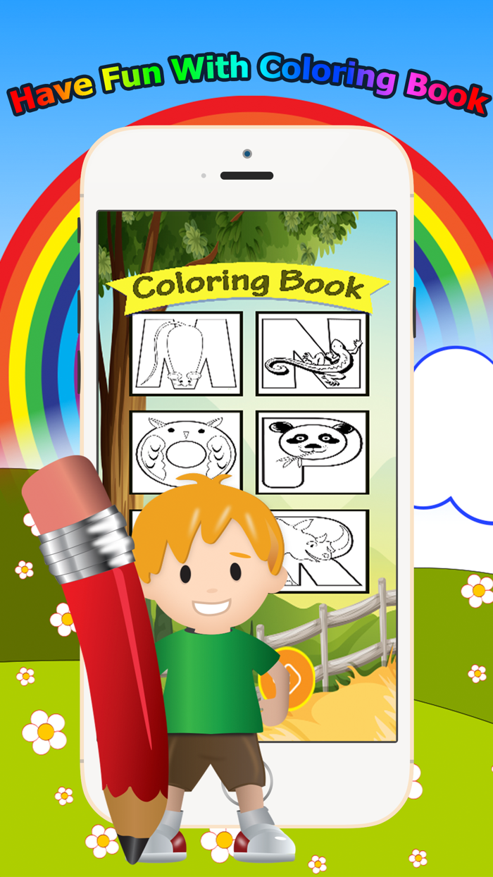 Animals Alphabet Coloring Book Grade 1-6 ABC coloring pages learning games free for kids and toddlers