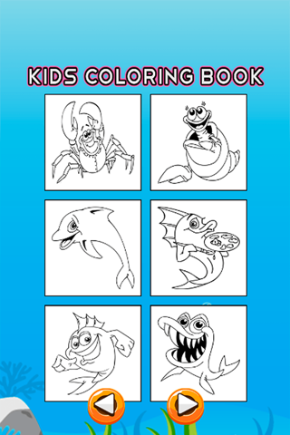 Sea Animals Coloring Book - Underwater Drawing Pages and Painting Learning skill Games For Kid & Toddler screenshot 3