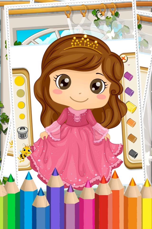 My Little Princess Coloring Book Pages - Amazing Paint and Draw Doodle For Kids Game screenshot 2
