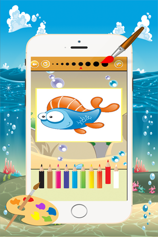 Marine Animals Coloring Book - All in 1 Sea Animals Drawing and Painting Colorful for kids games free screenshot 2