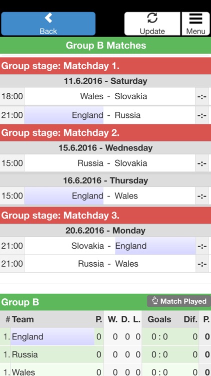 European Championship 2016 - SIMPLE and FAST Match Schedule / Fixtures - Football