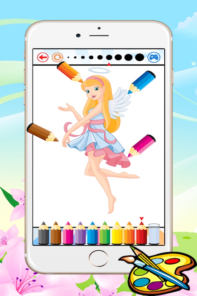 Princess & Fairy Coloring Book - All In 1 Drawing, Paint And Color Games HD For Good Kid screenshot 2