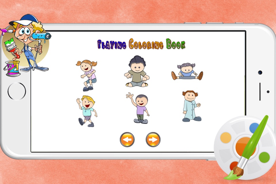 Kids Playing Different Games Coloring Books screenshot 3
