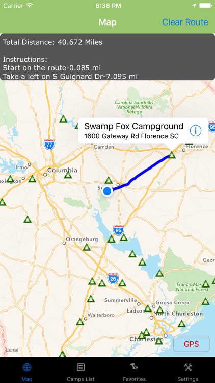 South Carolina – Camping & RV spots