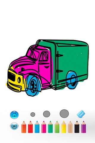 Trucks Coloring Book for Little Children Learn to draw and finger paint color car screenshot 2