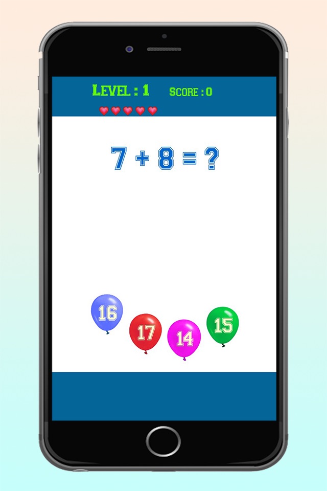 Balloon Math Quiz Addition Answe Games for Kids screenshot 3