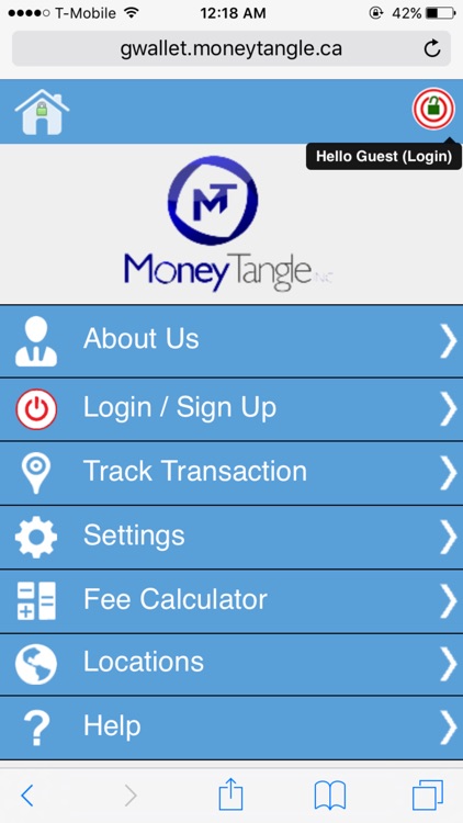 MoneyTangle Inc. Mobile App