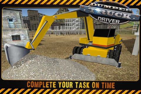 Dumper Truck Excavator Driver Simulator 3D 2016 screenshot 2