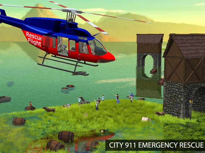 Flying Pilot Helicopter Rescue - City 911 Emergency Rescue Air Ambulance Simulator