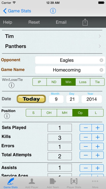 Volleyball Player Game Stats Tracker & Notebook