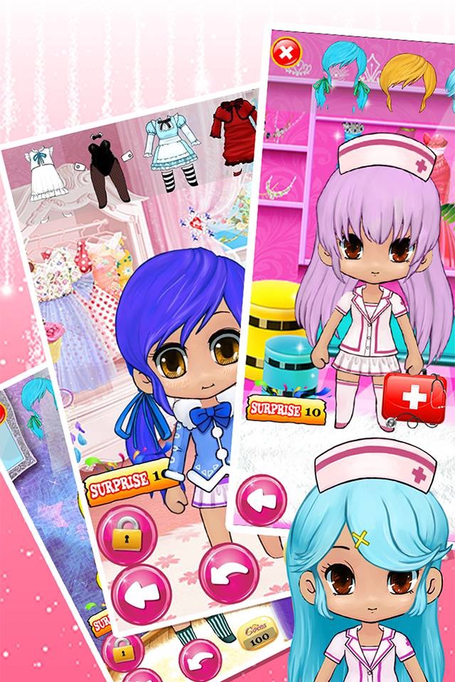 Dress Up Chibi Character Games For Teens Girls & Kids Free - kawaii style pretty creator princess and cute anime for girl screenshot 3