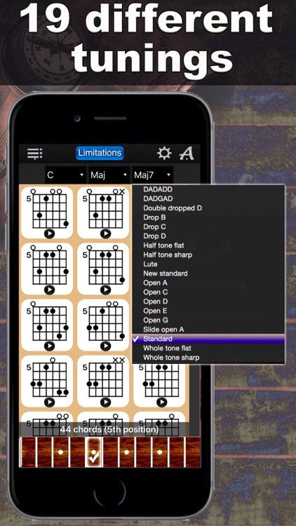 Guitar Chords Compass Lite - learn the chord charts & play them