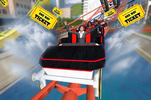 Roller Coaster Ride 3D Simulator 2016- Extreme amusement and adventure madness in fun park, Dive action in waterslide screenshot 3