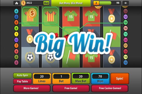 Soccer Superstar Premium FREE Casino Slots Game screenshot 4