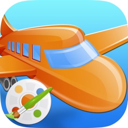 Vehicles Airplanes Trains Coloring Book : Kids Easy Paint Fun Drawing Games