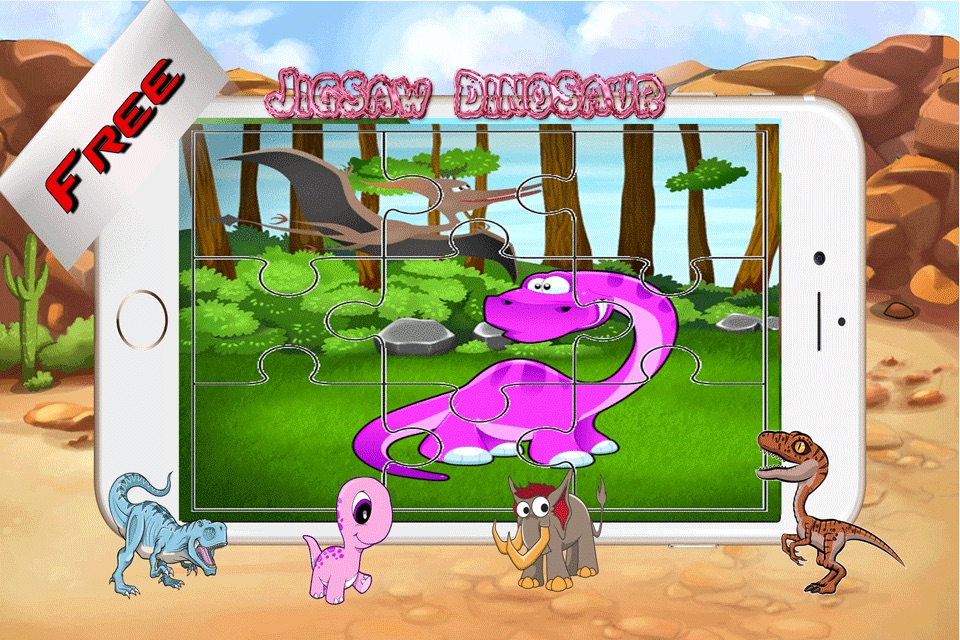 Dinosaur Jigsaw Puzzle Farm - Fun Animated Kids Jigsaw Puzzle with HD Cartoon Dinosaurs screenshot 2