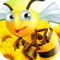 Yellow Honey Bee Collect in Sweet Flower Fields