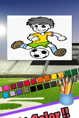 Cute Soccer Coloring Book - Drawing and Painting Page Games for Kids screenshot 3