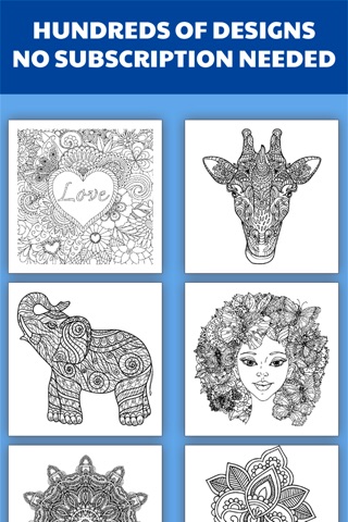 Color.ly Volume 1 - Adult coloring book (Animals, Basic, Celtic mosaic, Collage, Elephants, Floral, Geometric, Kids, Mandala, Oriental, Owls) screenshot 2