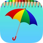 umbrella coloring book  free games foe kids : learn to paint umbrellas and shoes.