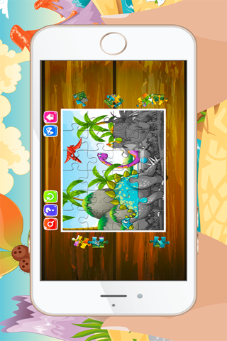Dinosaur Jigsaw Puzzles - Cute Dino Learning Games Free for Kids Toddler and Preschool screenshot 3