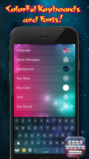 太空鍵盤免費 – 自訂銀河星星主題iPhone美麗字体(圖5)-速報App