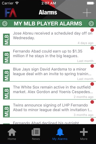 Fantasy Baseball Lineup Alerts - Fantasy Alarm screenshot 2