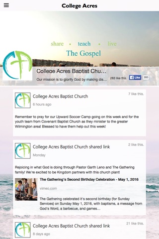 College Acres Baptist Church screenshot 2