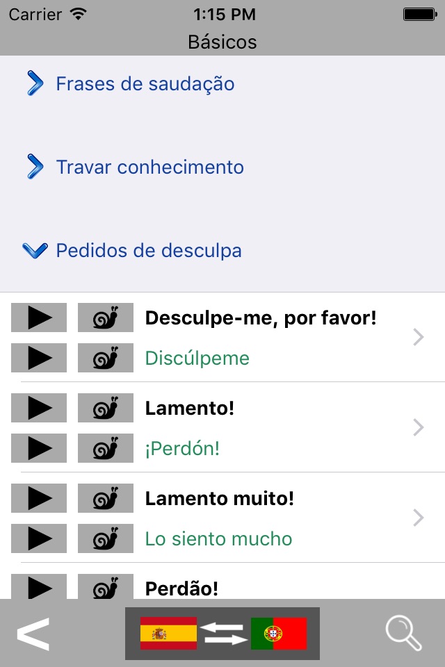 Spanish / Portuguese Talking Phrasebook Translator Dictionary - Multiphrasebook screenshot 2
